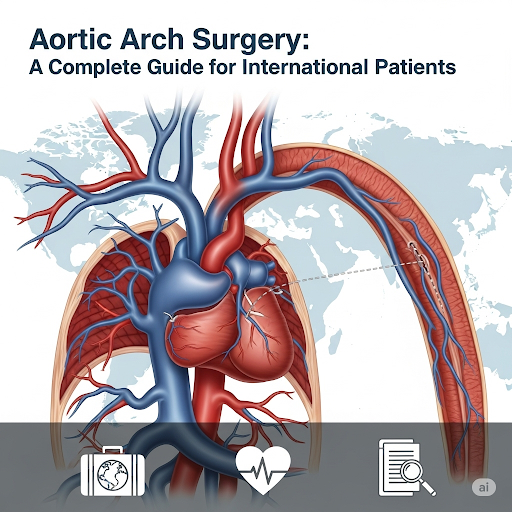 Aortic arch surgery procedure with global care options for heart patients
