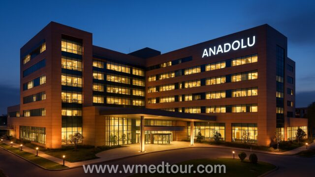Modern exterior of Anadolu Medical Center, Turkey’s leading cancer hospital