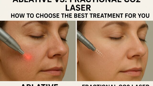 Side-by-side comparison of ablative and fractional CO2 laser treatments on facial skin