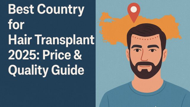 Best Country for Hair Transplant 2025 – Expert Guide to Price & Quality Confident man post-hair transplant with map of Turkey in background, representing global options for hair restoration in 2025