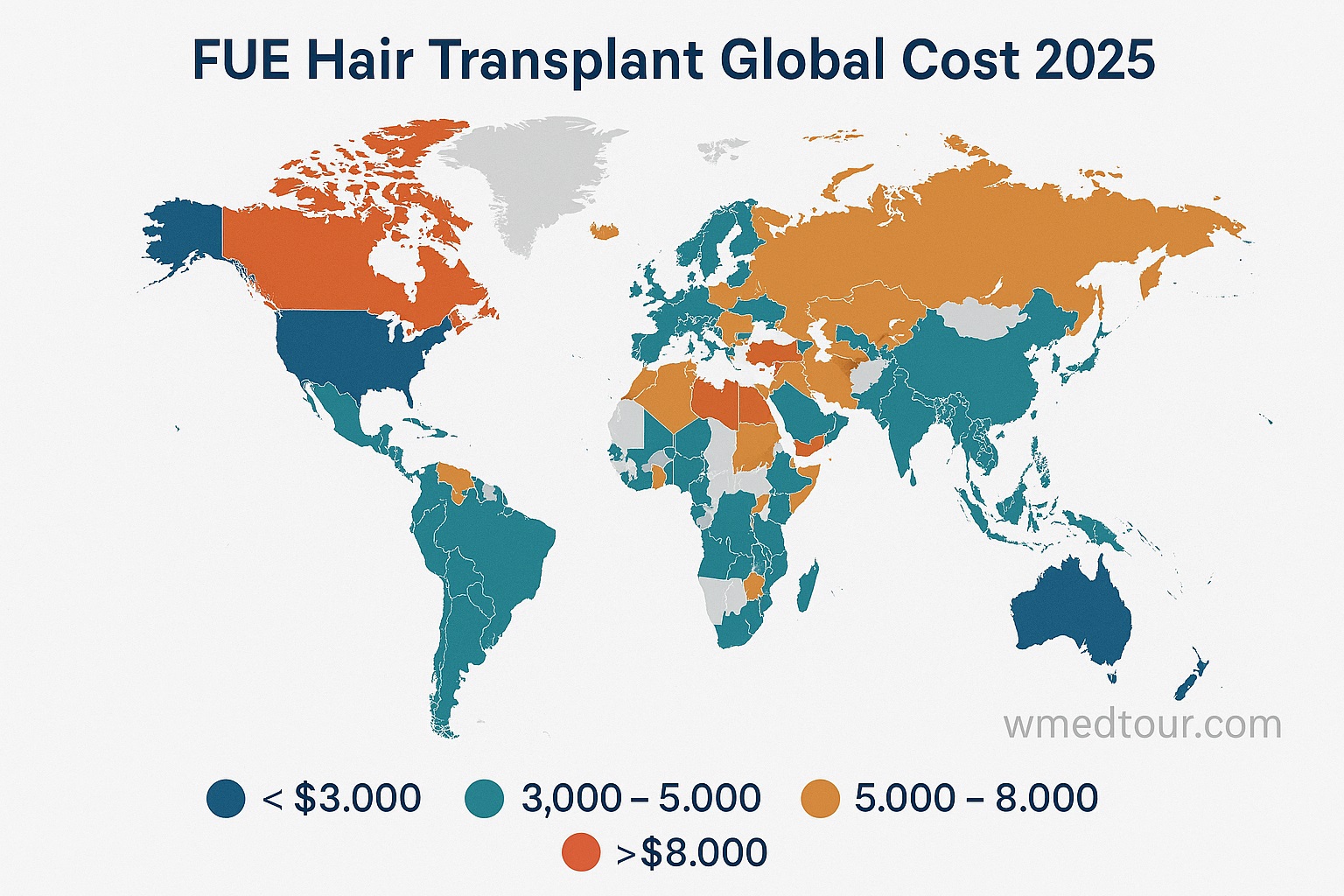 FUE Hair Transplant Global Cost 2025