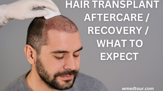 Man recovering after hair transplant with gauze pad on scalp, showcasing post-op care