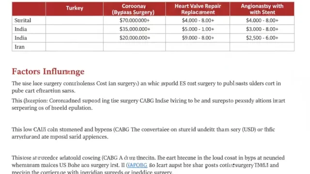 Global heart surgery cost