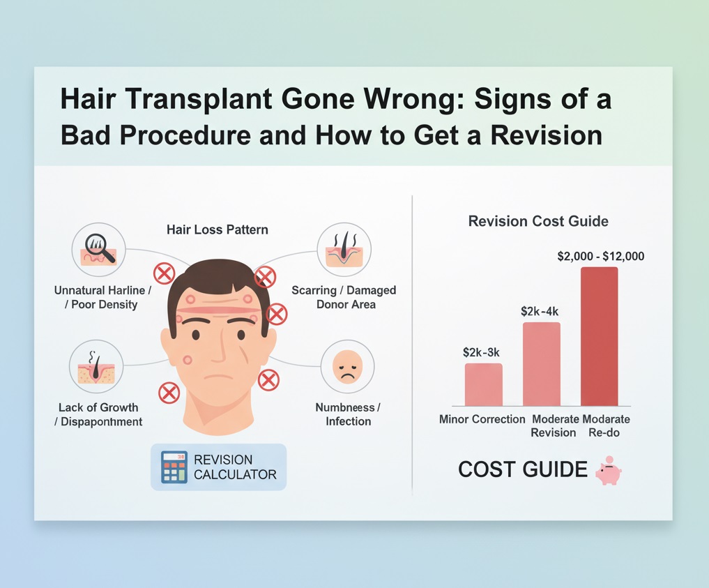 •Hair Transplant Gone Wrong Signs of a Bad Procedure and How to Get a Revision.