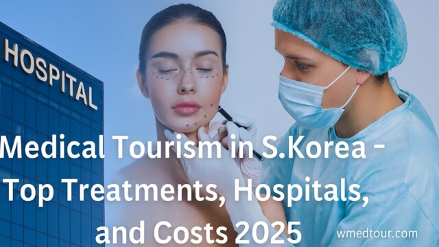 Modern South Korean hospital and cosmetic procedure representing medical tourism in 2025