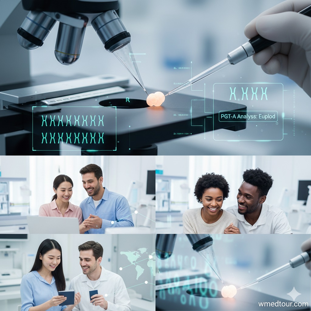 sterile and professional shot illustrating the process of Preimplantation Genetic Testing