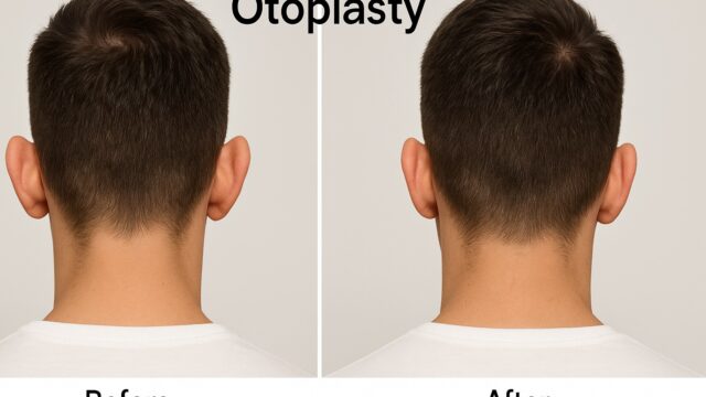 Before and after otoplasty showing ear reshaping results – wmedtour.com