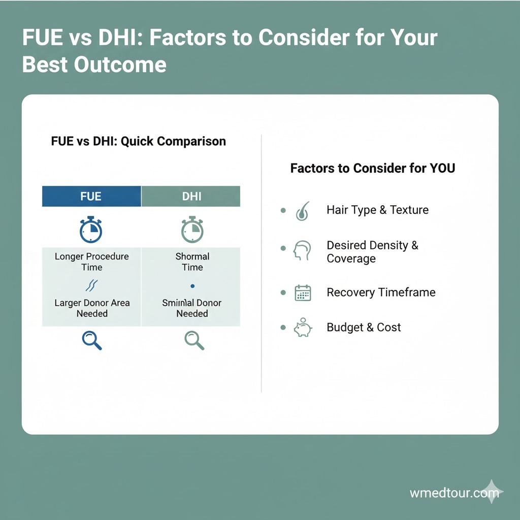 FUE vs DHI; Factors for your best outcome