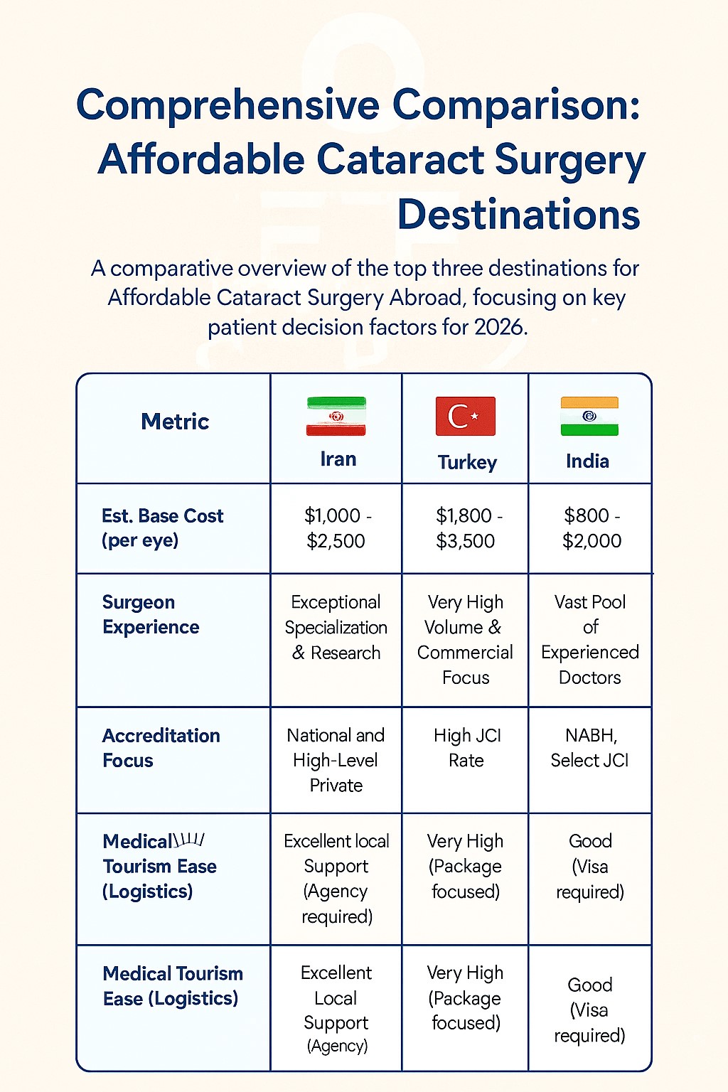 Infographic showing estimated 2026 costs of Facial Masculinization Surgery (FMS) in the United States, Iran, Thailand, Turkey, and Western Europe, with price ranges and advantages listed in a blue-and-white comparison table.