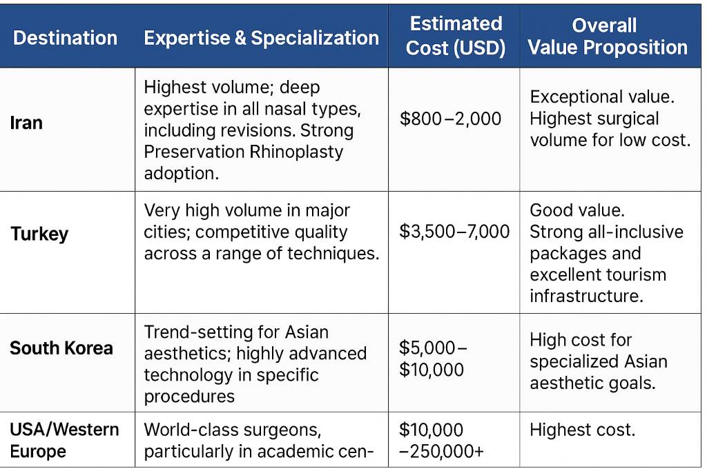 International Comparison of Rhino plasty Quality, Cost, and Access