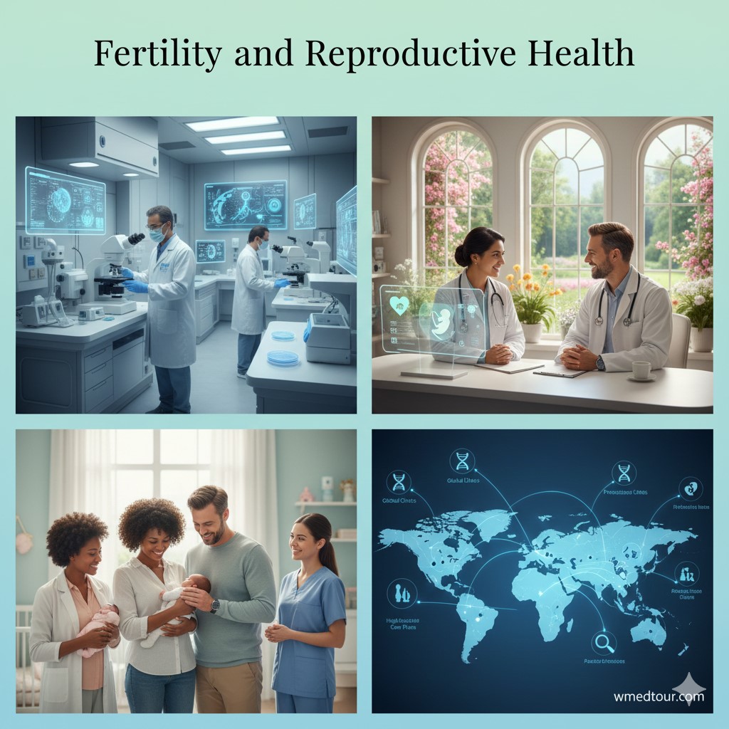 A fertility specialist working in a modern embryology lab with advanced reproductive technology.