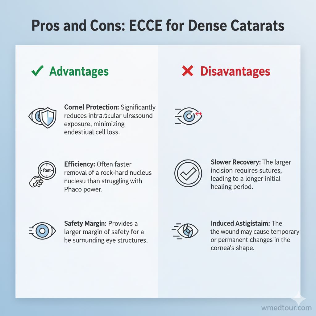 Pros and Cons ECCE for Dense Cataracts