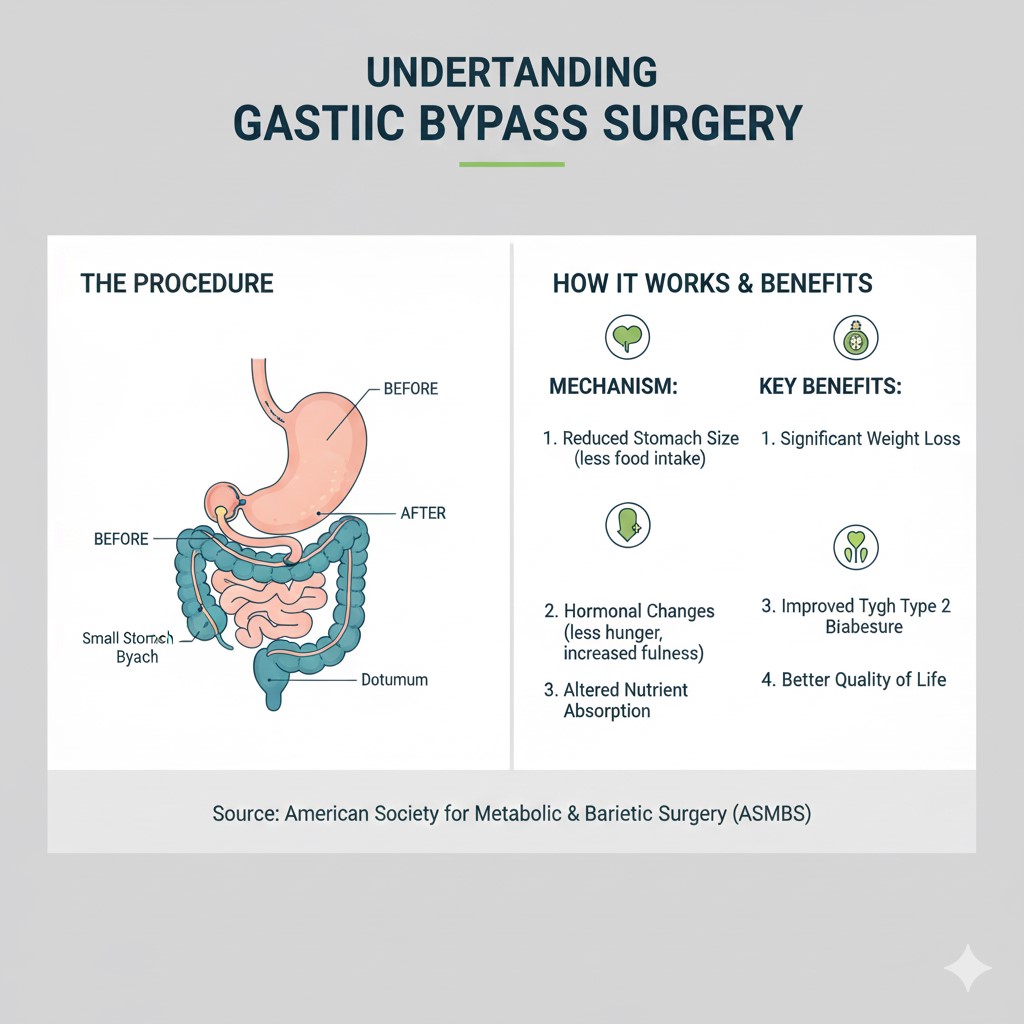 An educational medical infographic. The left side features a female patient and a male surgeon smiling with thumbs up, symbolizing a successful procedure. The right side shows an Istanbul skyline silhouette. The text outlines the benefits of choosing Turkey for bariatric surgery, including expert surgeons and comprehensive care packages.