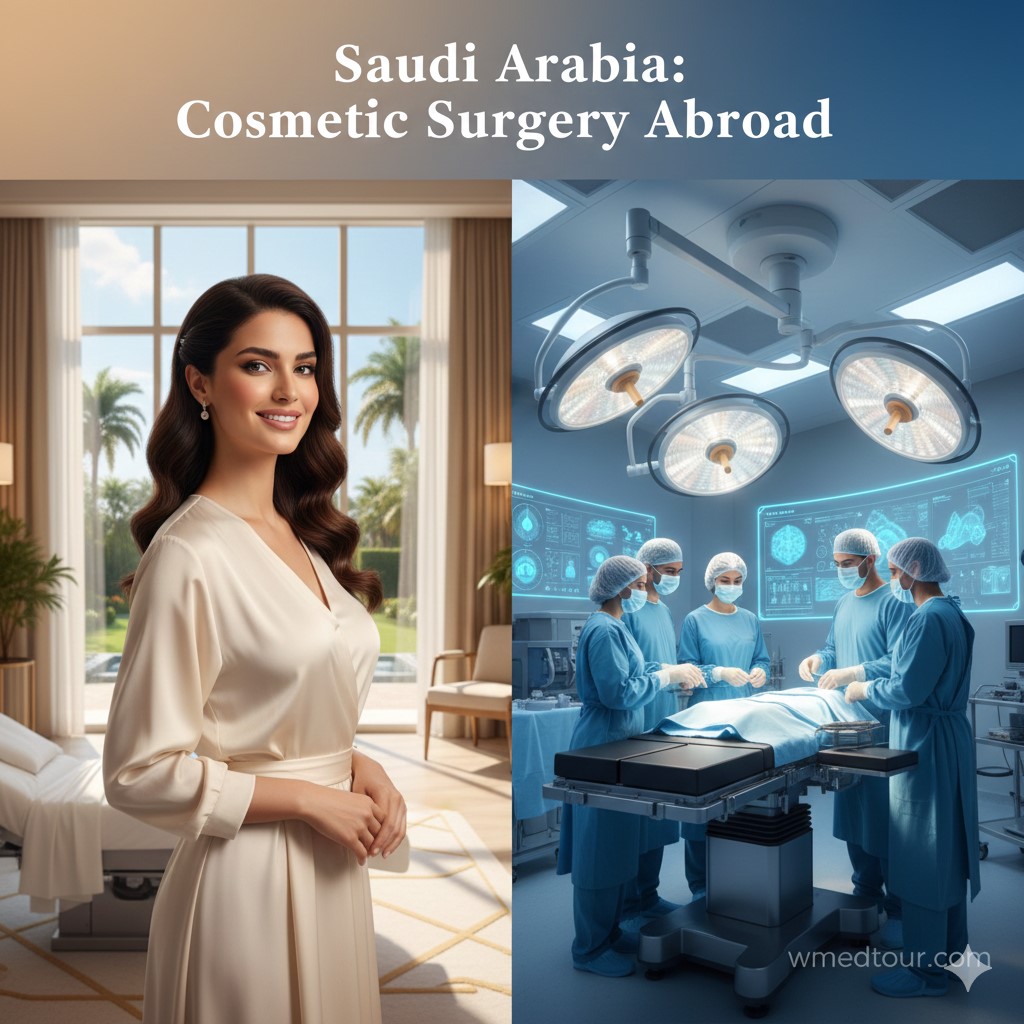 A luxury medical suite for post-operative recovery, highlighting privacy and high standards for cosmetic surgery patients from Saudi Arabia.