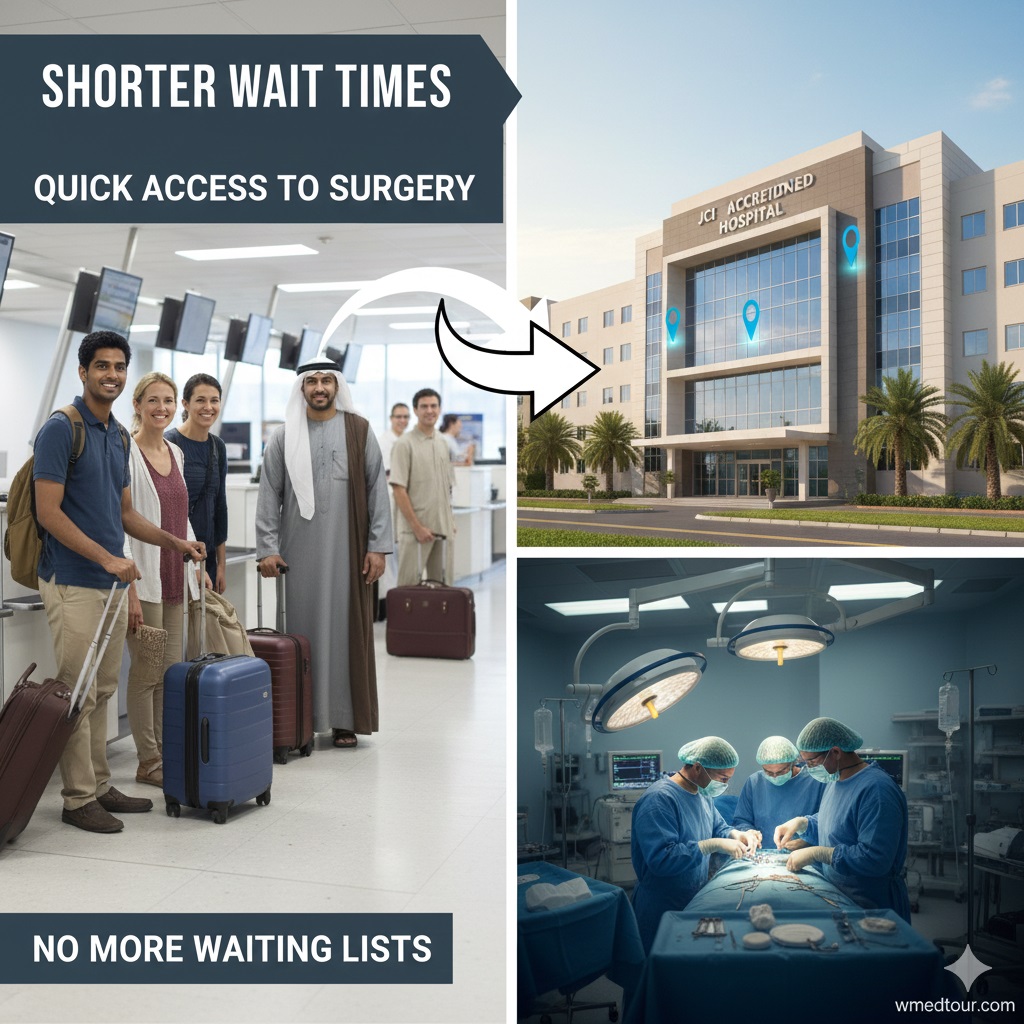 shorter wait time , quick access for syrgeries abroad medical tourism